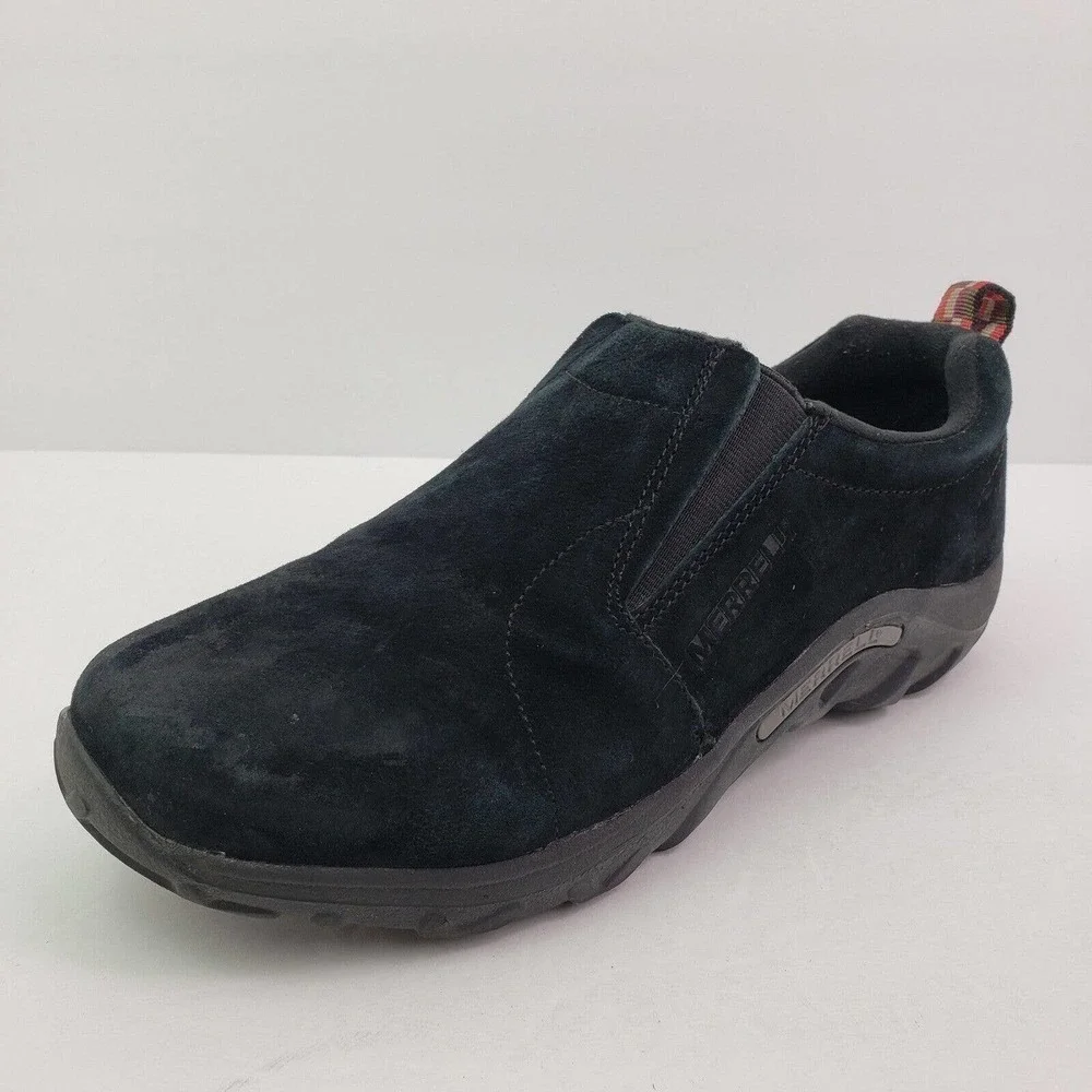 Merrell Jungle Moc Youth Boys Size 7Y Black Leather Slip On Outdoors Shoes